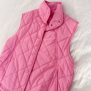 Women's Puffer Vest Hot Pink SMALL Lightweight Unbranded Snap Up